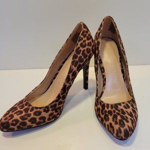 LC Lauren Conrad Blossom Leopard Suede Pumps High Heels - SIZE 6M